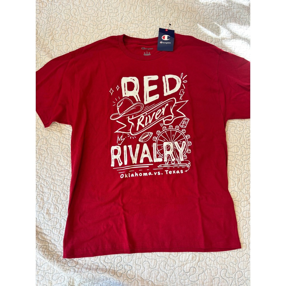 Champion Red River Rivalry Oklahoma vs Texas Shirt Mens Large